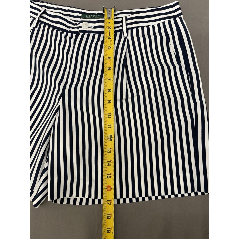 Lauren Ralph Lauren Size 12W Shorts Blue/white Stripe Lined Zip Beachy - Picture 5 of 8